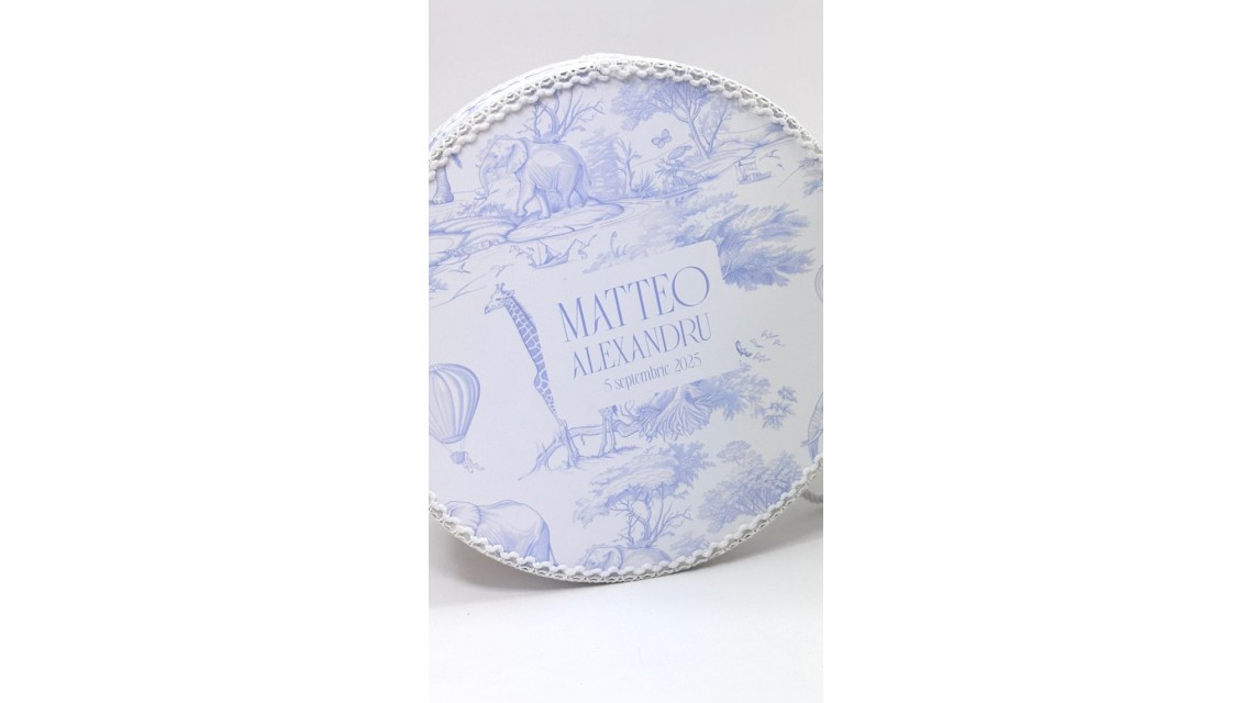 Trusou de botez Jungle Baby Toile de Jouy 1